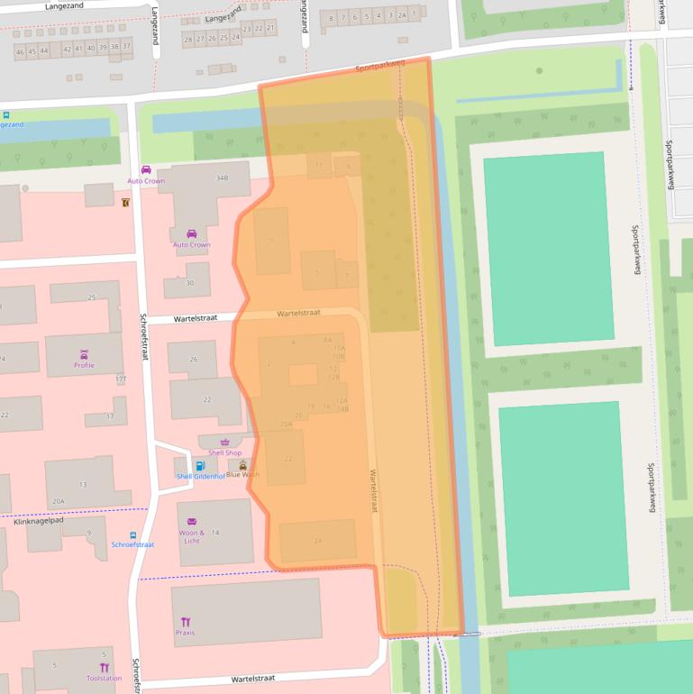 Kaart van postcodegebied 8223EH.