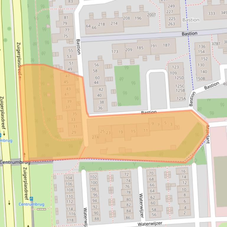 Kaart van postcodegebied 8223GJ.