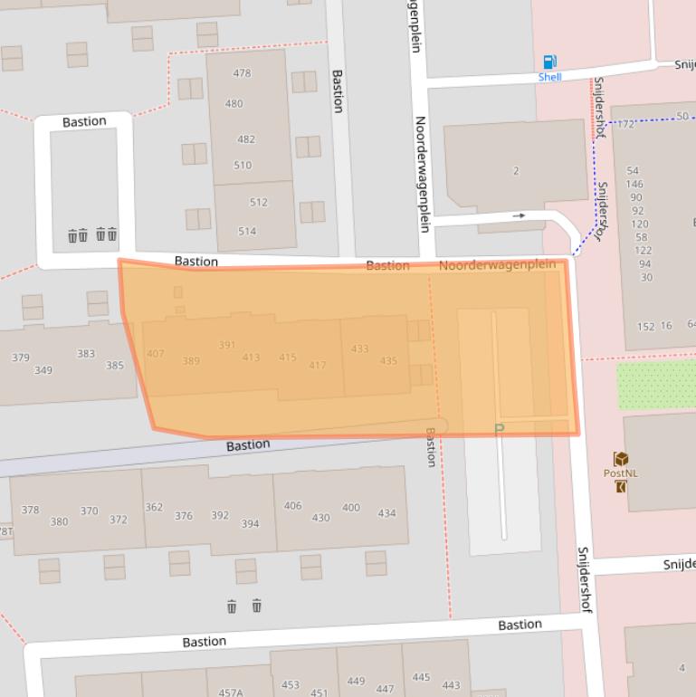 Kaart van postcodegebied 8223GS.