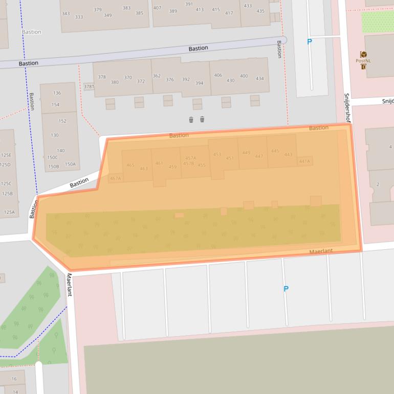 Kaart van postcodegebied 8223GT.