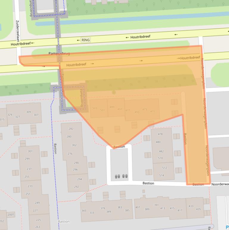 Kaart van postcodegebied 8223GV.