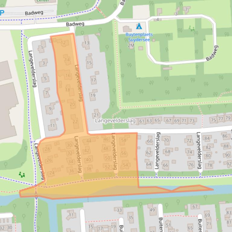 Kaart van postcodegebied 8223PD.