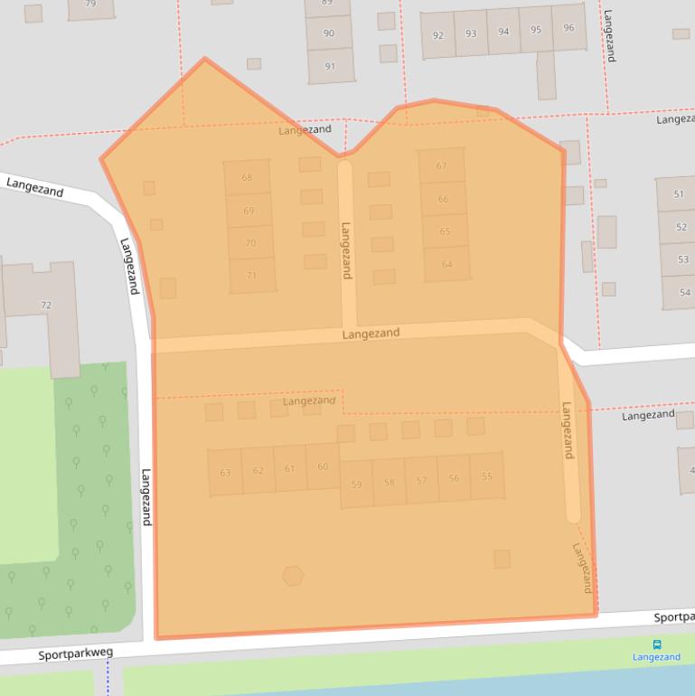 Kaart van postcodegebied 8223WE.