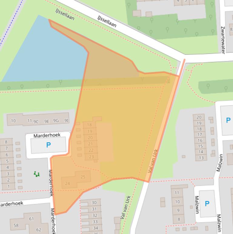 Kaart van postcodegebied 8223XB.