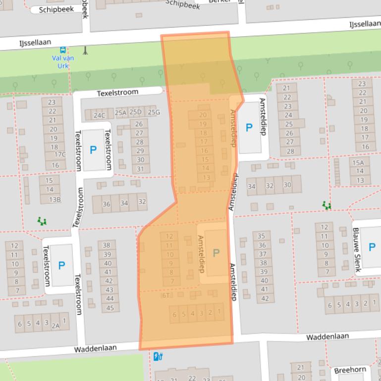 Kaart van postcodegebied 8223XL.