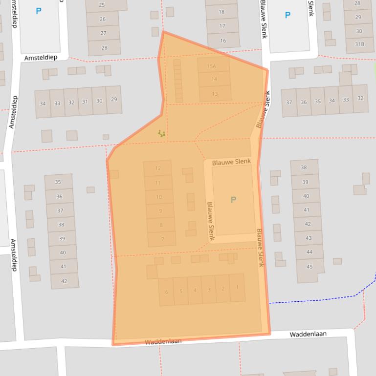 Kaart van postcodegebied 8223XN.