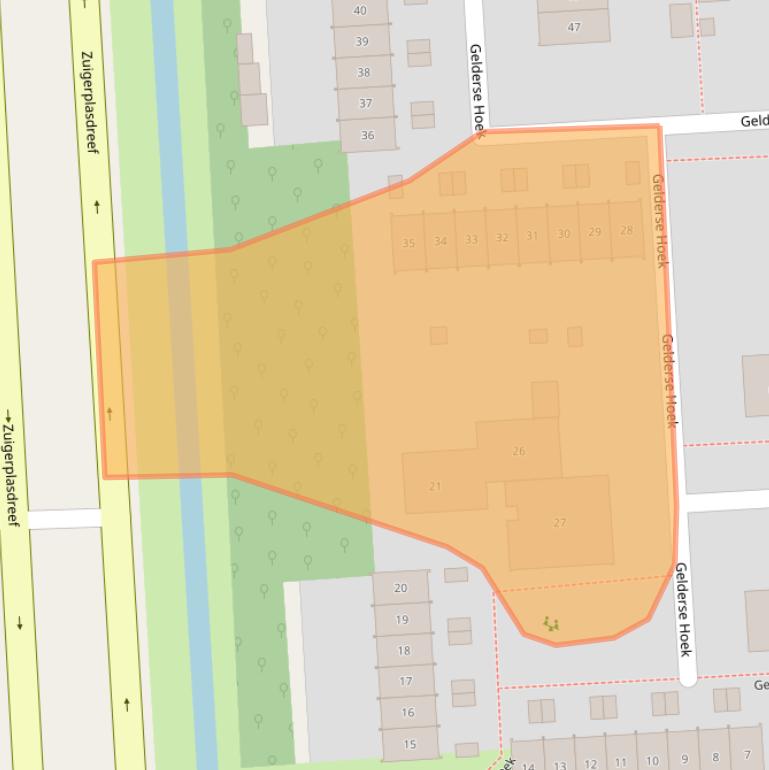Kaart van postcodegebied 8223ZB.
