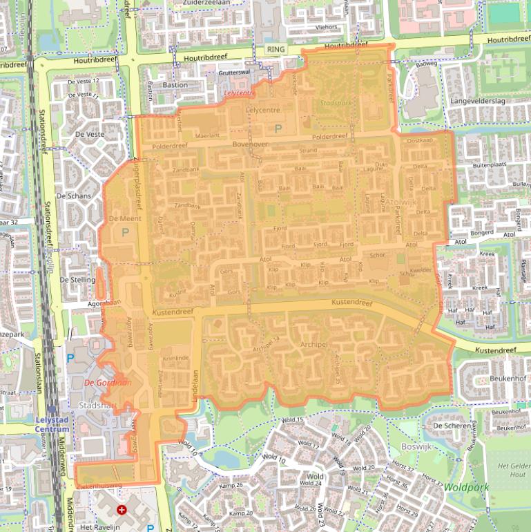 Kaart van postcodegebied 8224.