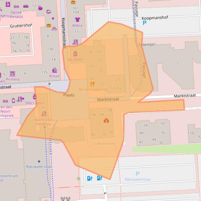 Kaart van postcodegebied 8224AB.