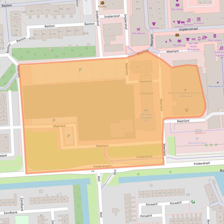 Kaart van postcodegebied 8224AC.