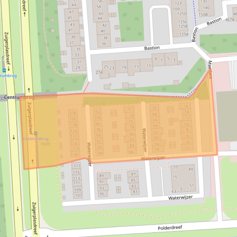 Kaart van postcodegebied 8224AS.