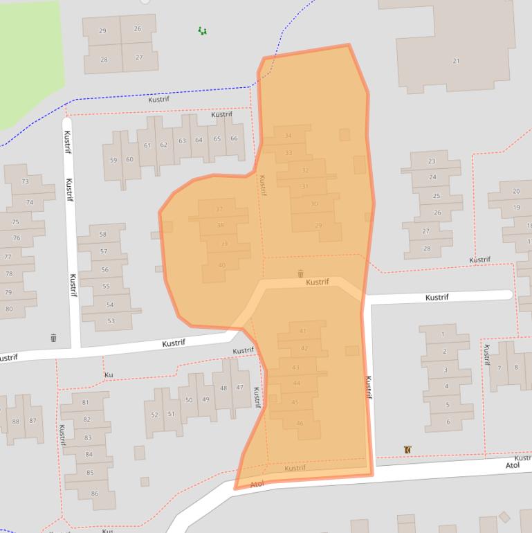 Kaart van postcodegebied 8224BC.