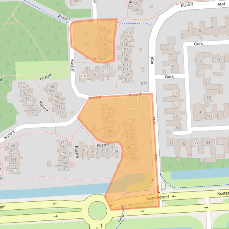 Kaart van postcodegebied 8224BJ.