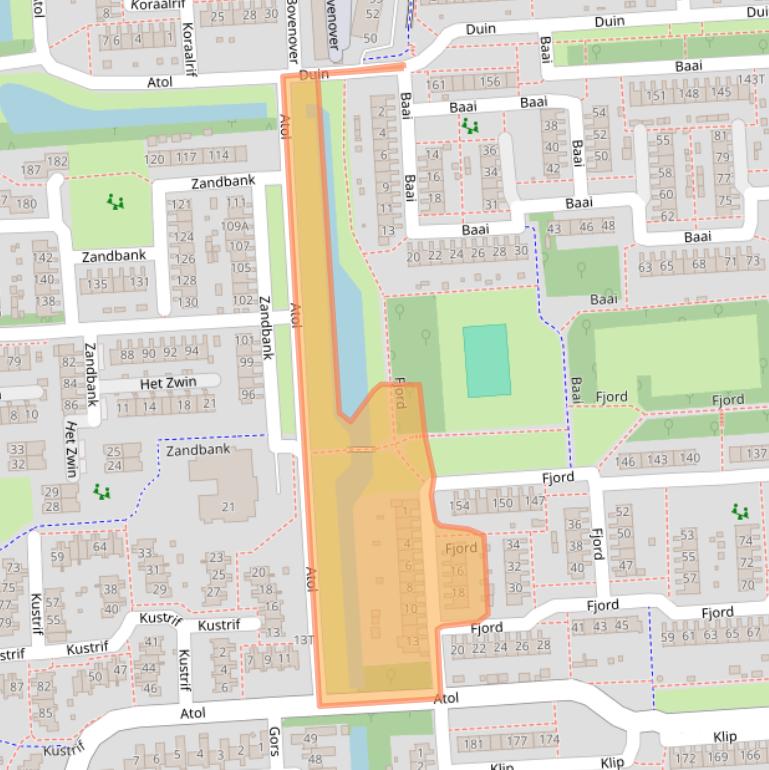 Kaart van postcodegebied 8224DA.