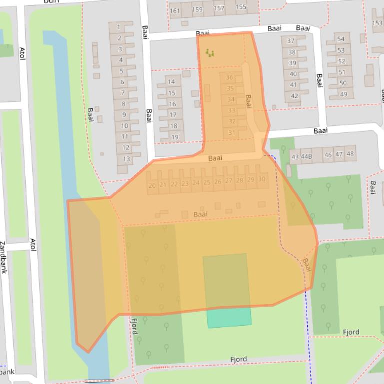 Kaart van postcodegebied 8224DL.