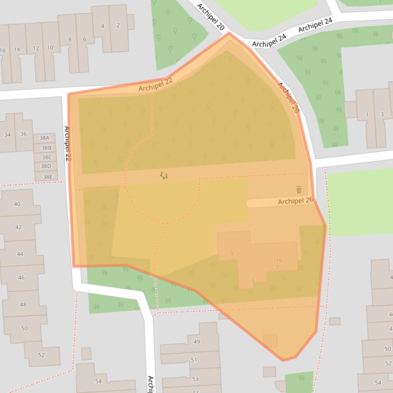 Kaart van postcodegebied 8224GX.