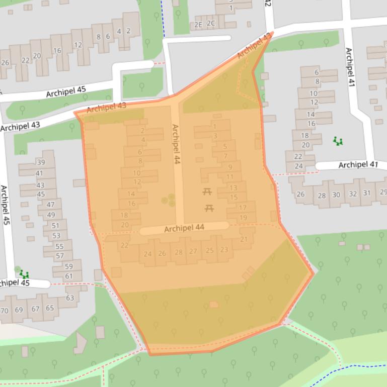 Kaart van postcodegebied 8224HV.