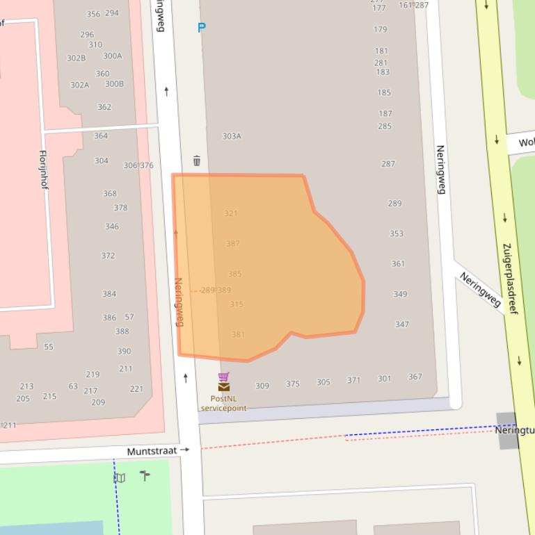 Kaart van postcodegebied 8224KJ.