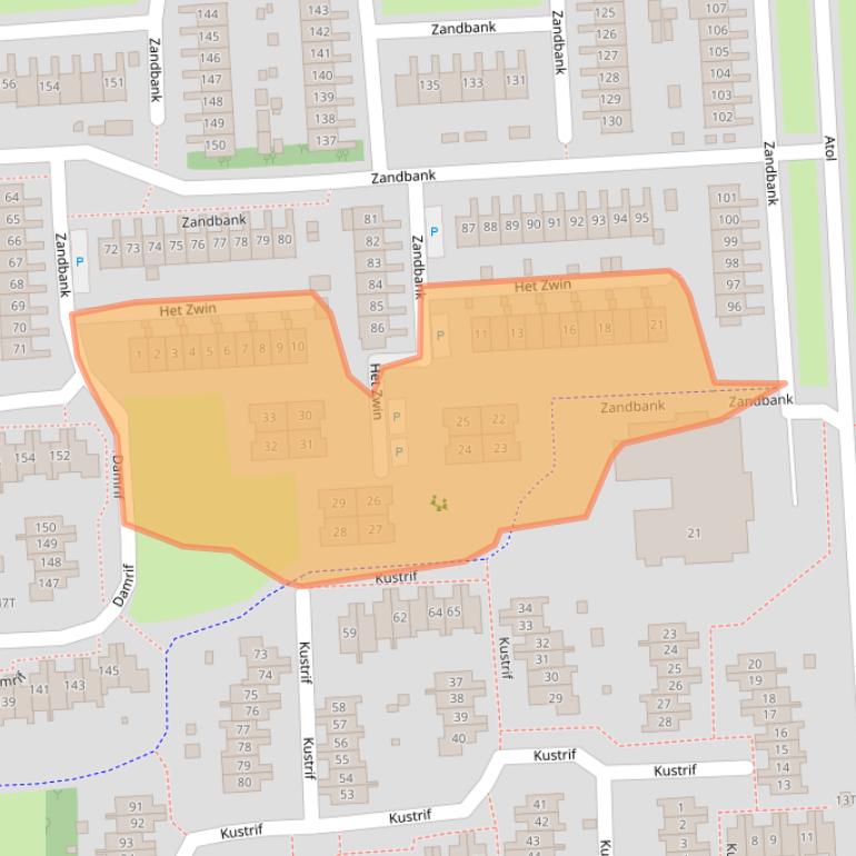 Kaart van postcodegebied 8224ZS.