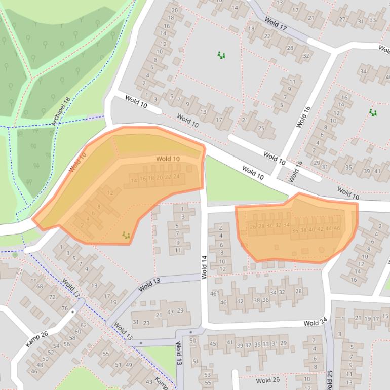 Kaart van postcodegebied 8225AC.