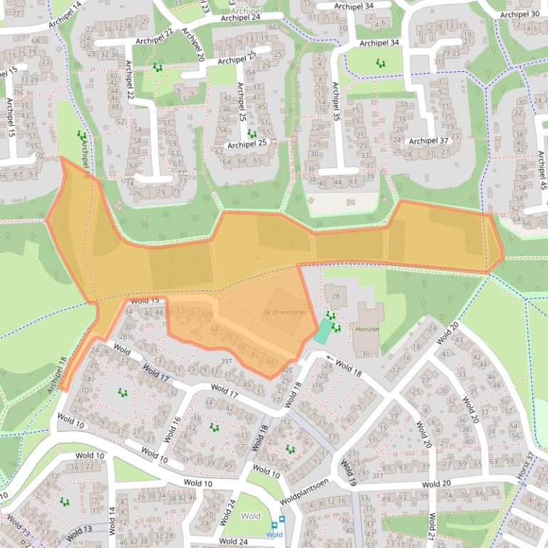 Kaart van postcodegebied 8225AG.