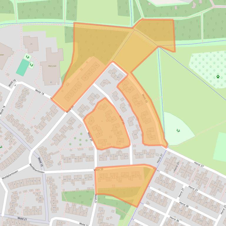 Kaart van postcodegebied 8225AW.