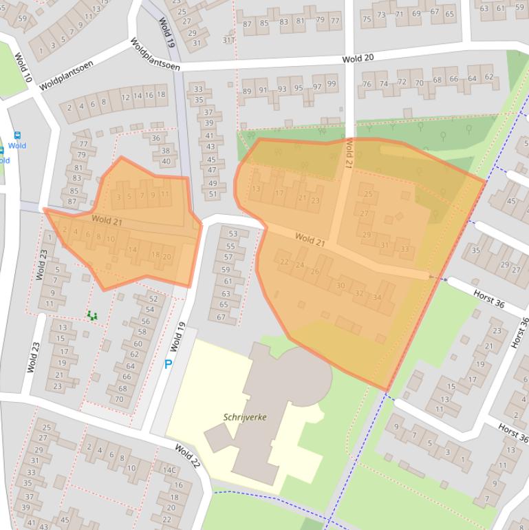 Kaart van postcodegebied 8225AX.