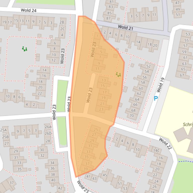 Kaart van postcodegebied 8225BA.