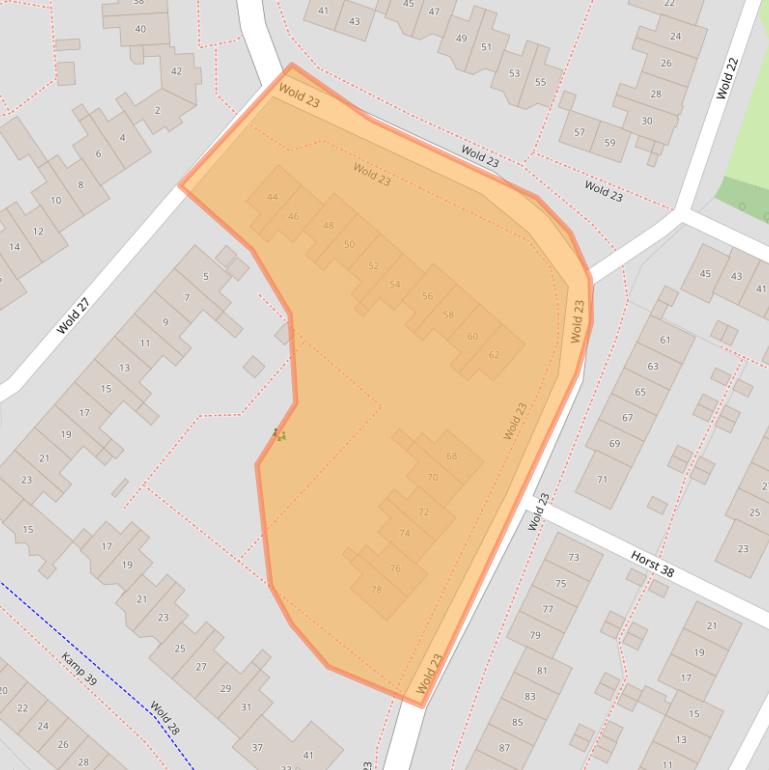 Kaart van postcodegebied 8225BD.