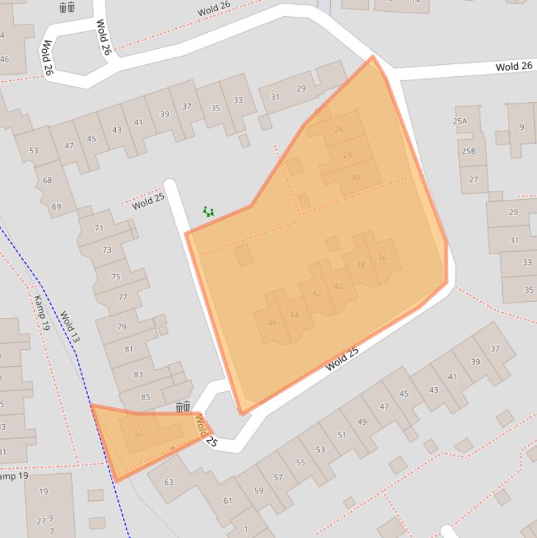 Kaart van postcodegebied 8225BK.