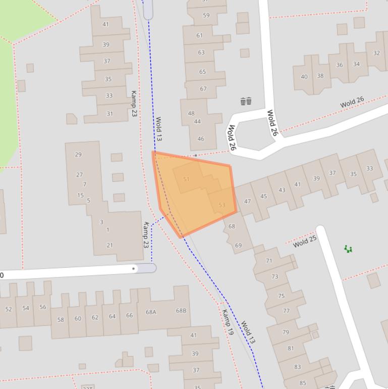 Kaart van postcodegebied 8225BN.