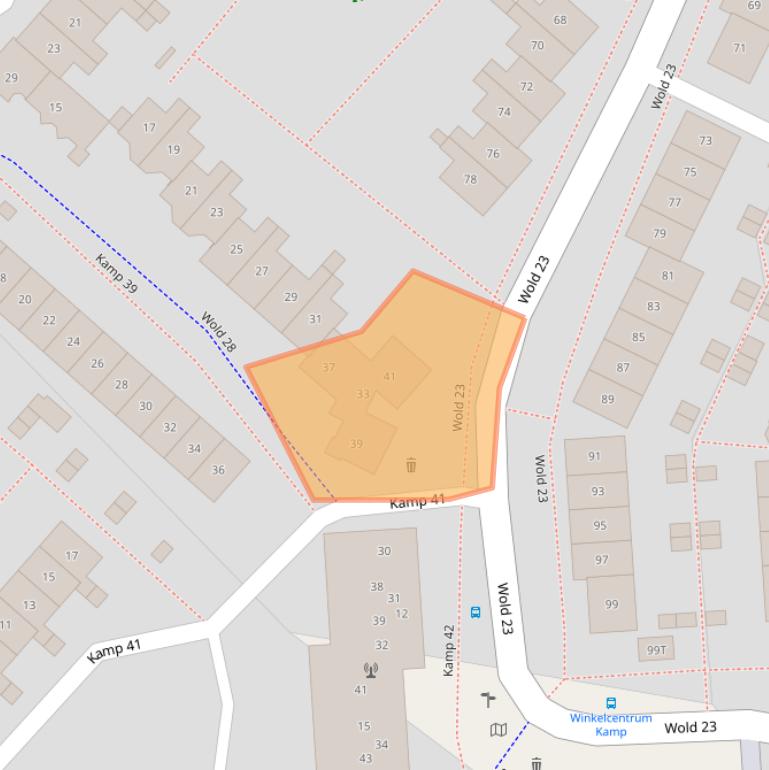 Kaart van postcodegebied 8225BT.