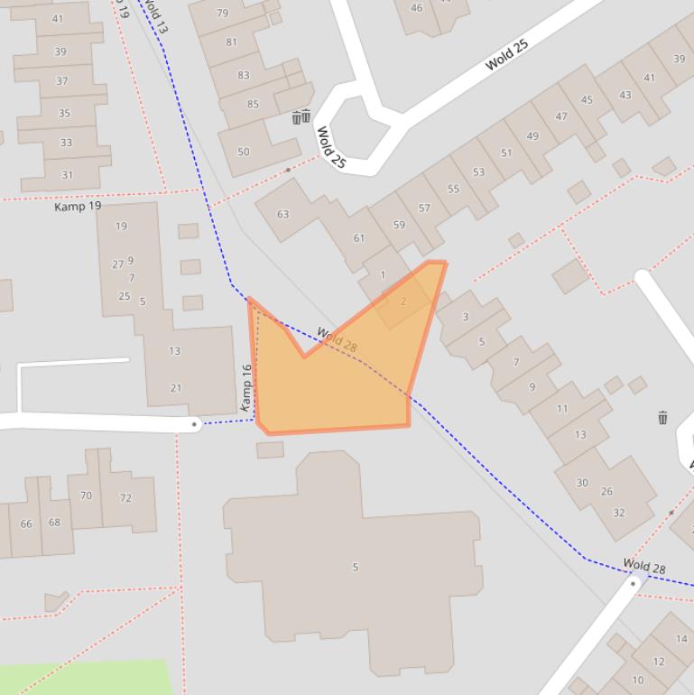 Kaart van postcodegebied 8225CA.