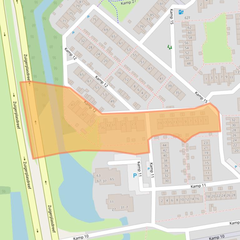Kaart van postcodegebied 8225DC.