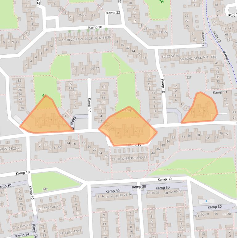 Kaart van postcodegebied 8225DL.