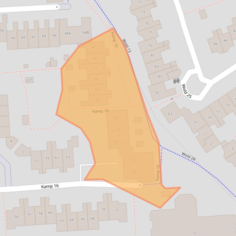 Kaart van postcodegebied 8225DP.