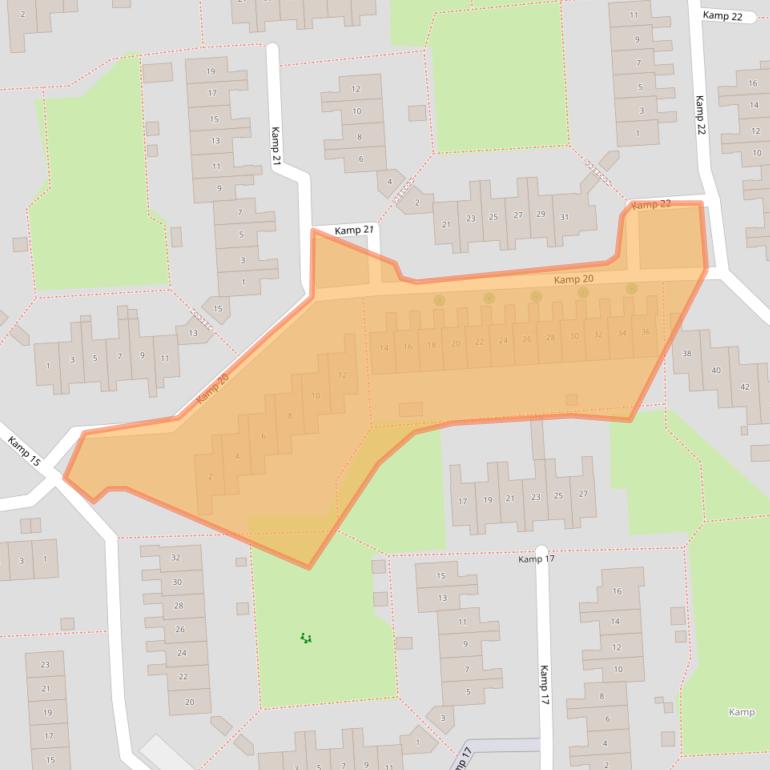 Kaart van postcodegebied 8225DR.