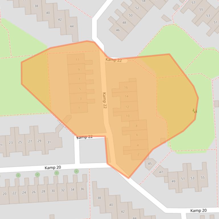 Kaart van postcodegebied 8225DW.