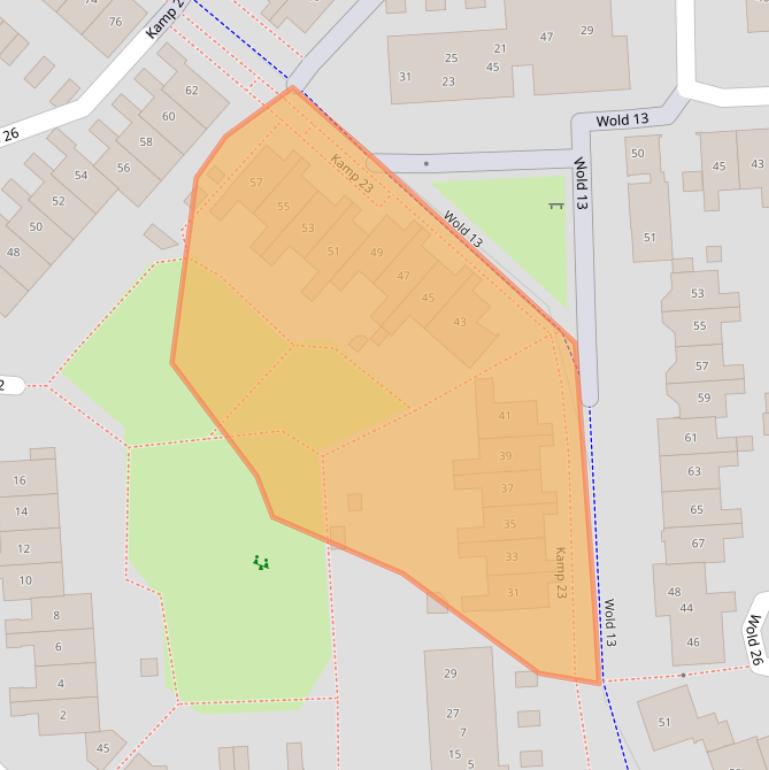 Kaart van postcodegebied 8225DZ.