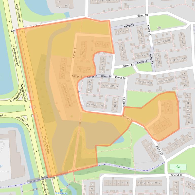 Kaart van postcodegebied 8225GA.