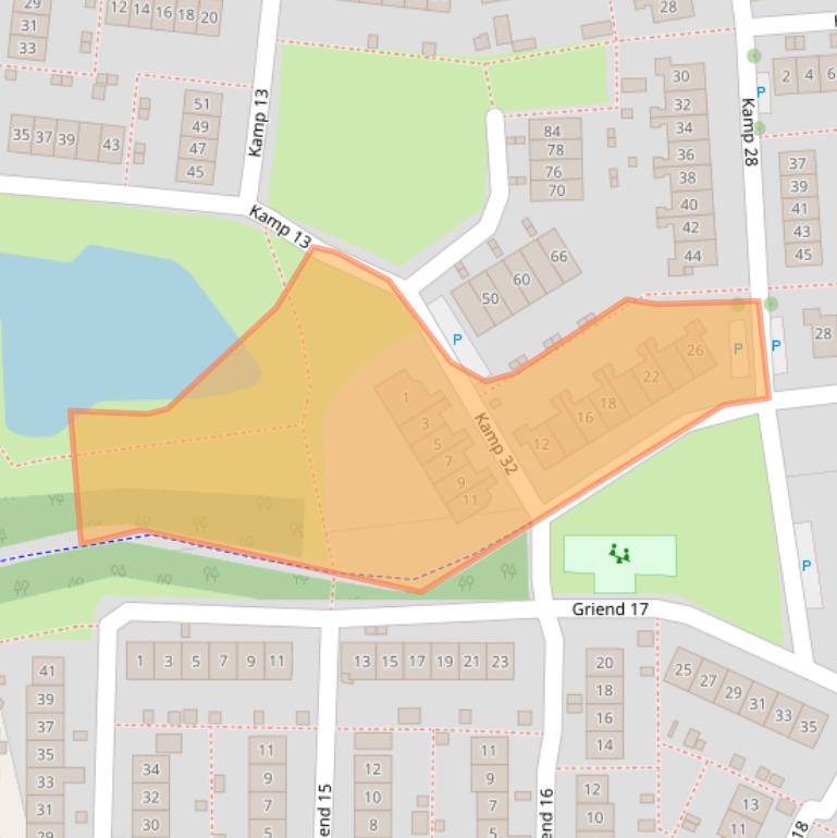 Kaart van postcodegebied 8225GT.