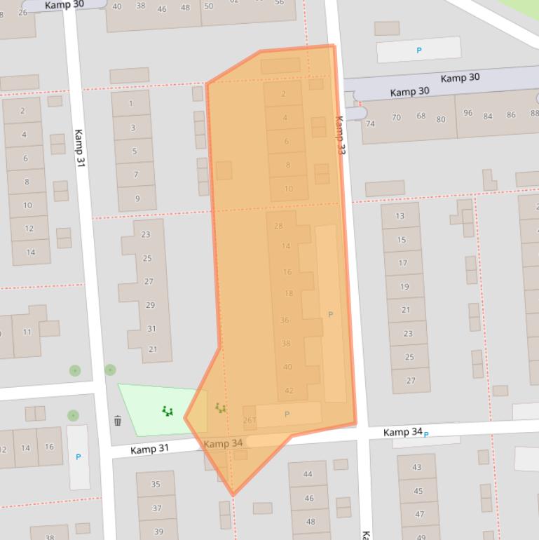 Kaart van postcodegebied 8225HC.