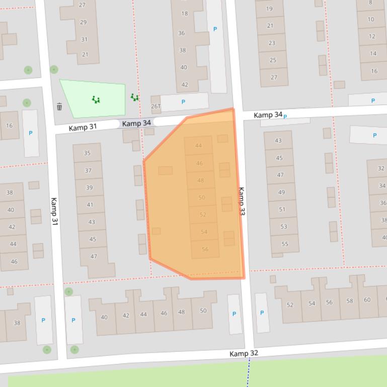 Kaart van postcodegebied 8225HD.