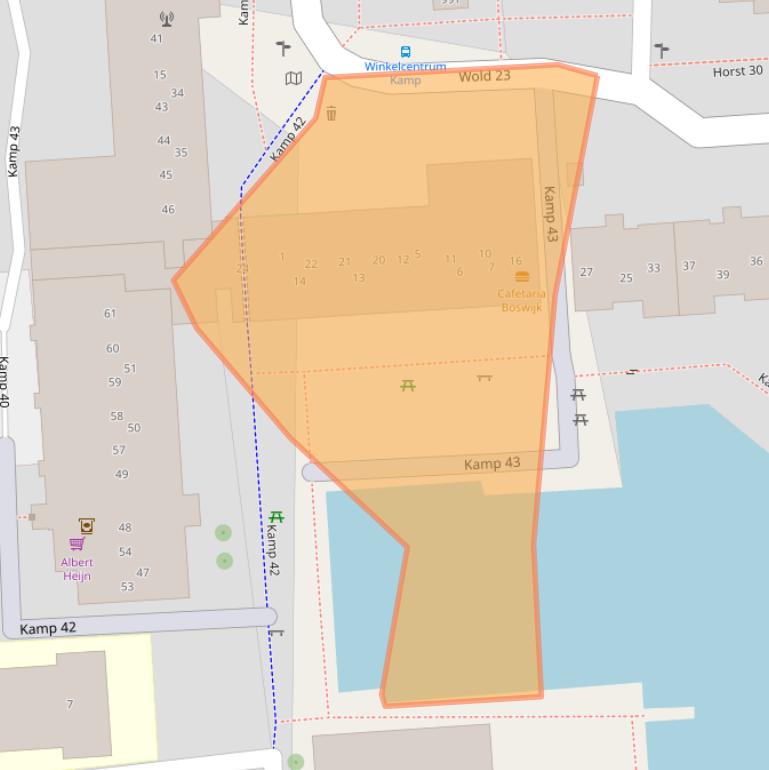 Kaart van postcodegebied 8225HS.