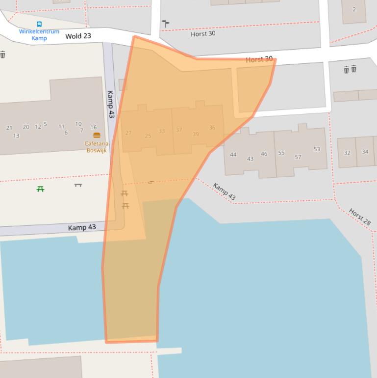 Kaart van postcodegebied 8225HT.