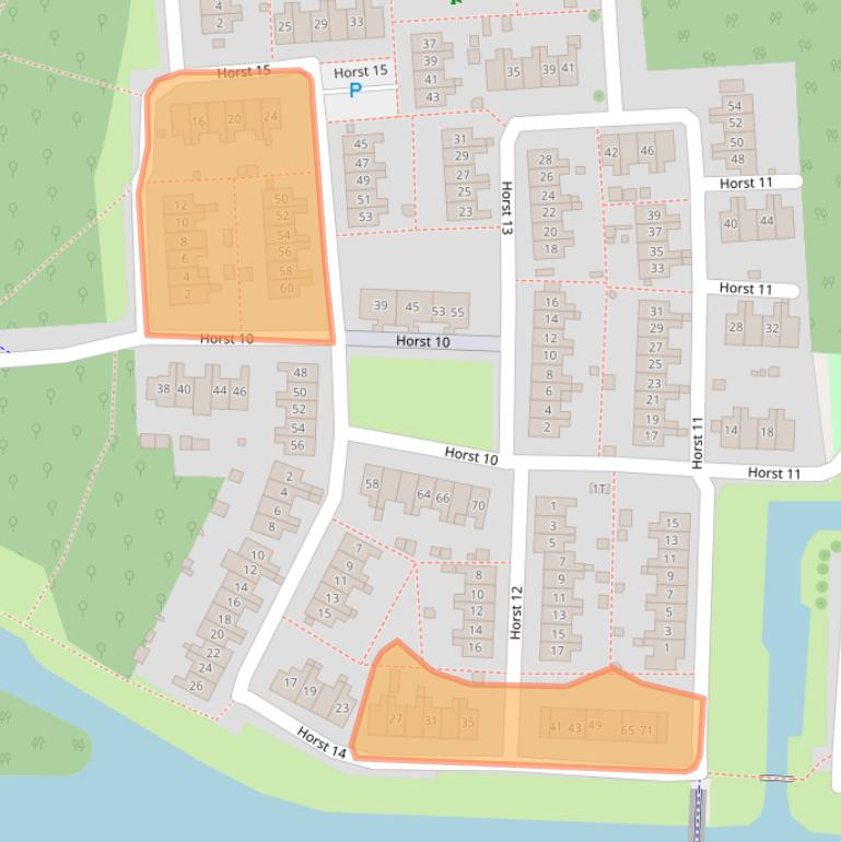 Kaart van postcodegebied 8225LH.