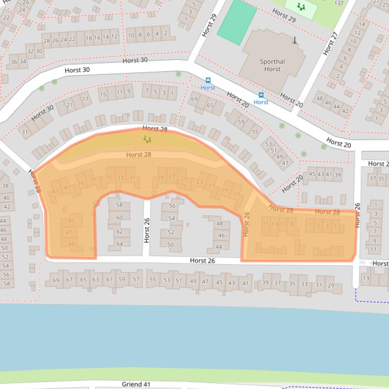 Kaart van postcodegebied 8225MZ.