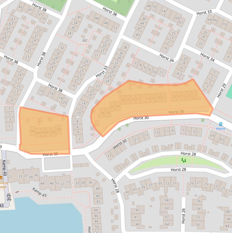 Kaart van postcodegebied 8225NJ.