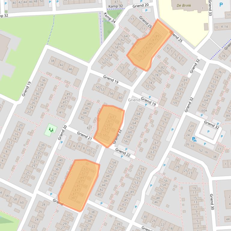 Kaart van postcodegebied 8225RA.