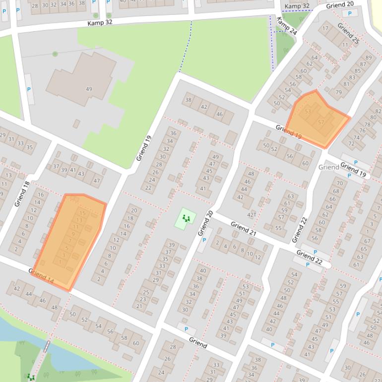 Kaart van postcodegebied 8225RP.